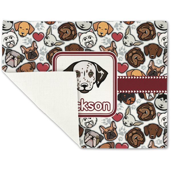 Dog Faces Linen Placemat - Folded Corner (single side)