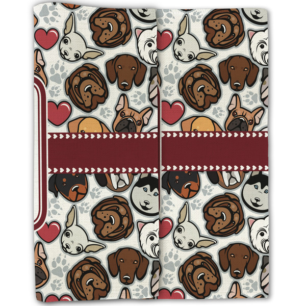Dog Faces Linen Placemat - Folded Half (double sided)