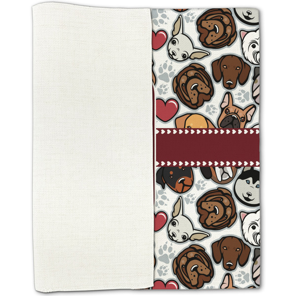 Dog Faces Linen Placemat - Folded Half