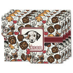Dog Faces Double-Sided Linen Placemat - Set of 4 w/ Name or Text
