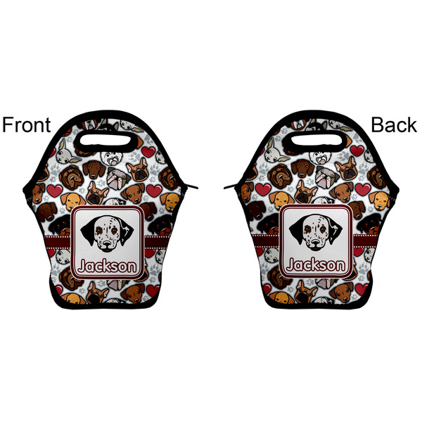 Dog Faces Lunch Bag - Front and Back