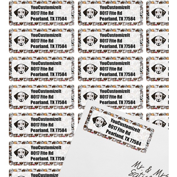 Dog Faces Mailing Label on Envelope - Multiple Labels