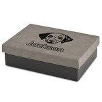 Dog Faces Gift Boxes w/ Engraved Leather Lid (Personalized)