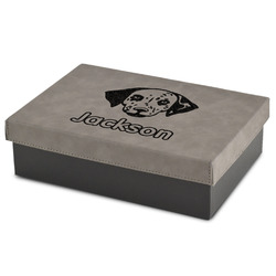 Dog Faces Gift Boxes w/ Engraved Leather Lid (Personalized)