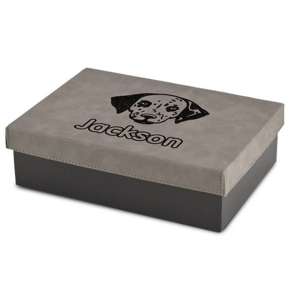 Custom Dog Faces Gift Boxes w/ Engraved Leather Lid (Personalized)