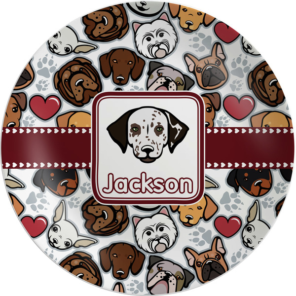 Custom Dog Faces Melamine Salad Plate - 8" (Personalized)