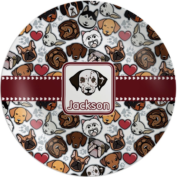 Custom Dog Faces Melamine Plate (Personalized)