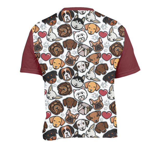 Dog Faces Men's Crew Neck T Shirt Medium - Back