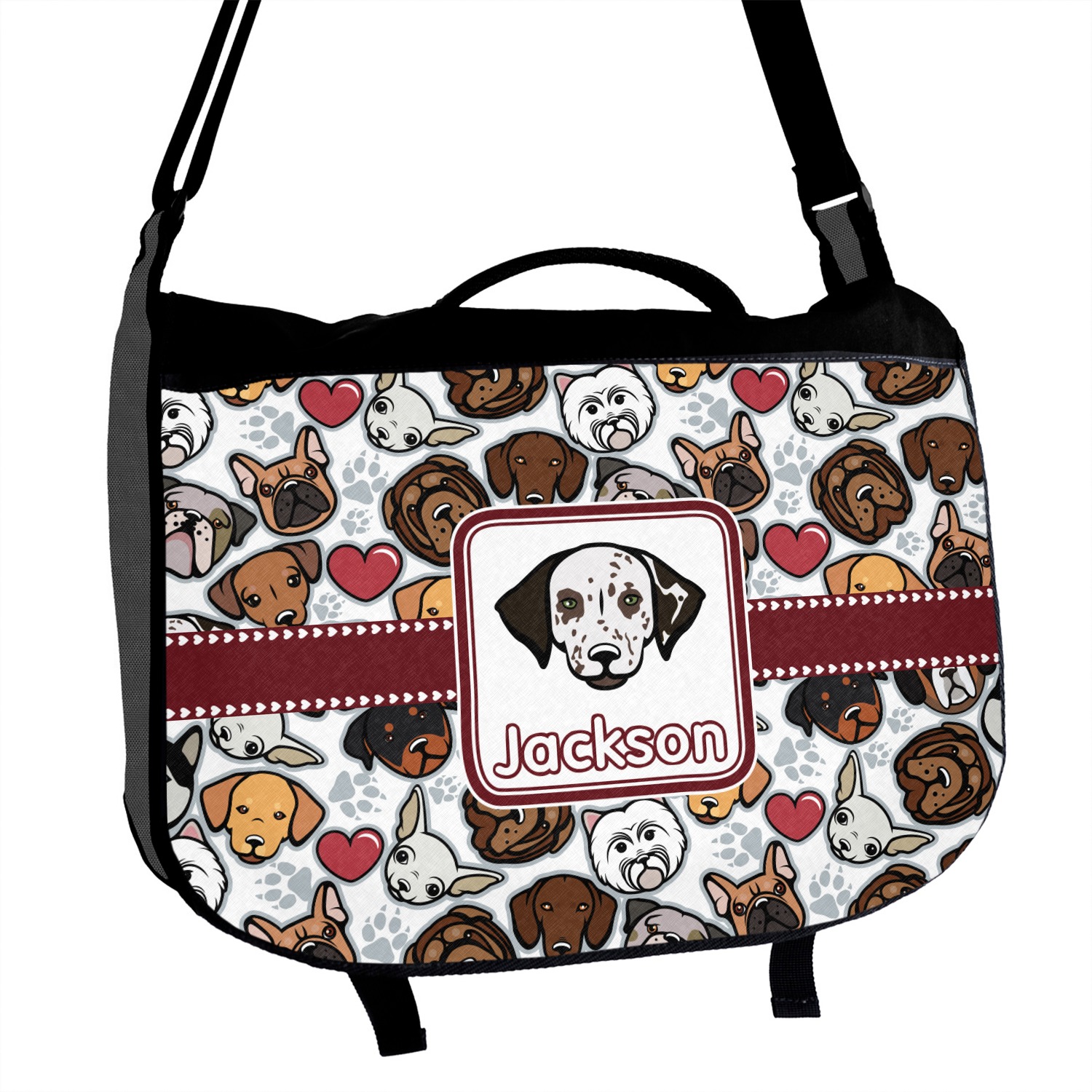 Dog Faces Messenger Bag (Personalized) YouCustomizeIt