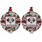 Dog Faces Metal Ball Ornament - Front and Back