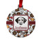 Dog Faces Metal Ball Ornament - Front