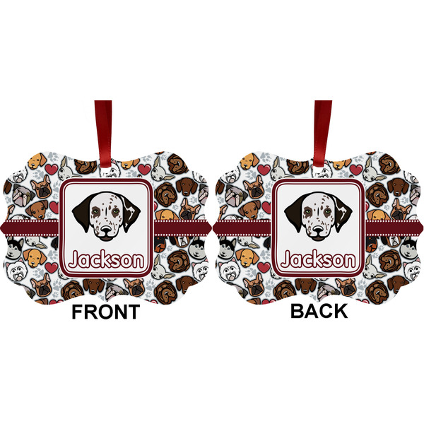 Dog Faces Metal Benilux Ornament - Front and Back (APPROVAL)