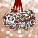 Dog Faces Metal Ornaments - Double Sided w/ Name or Text