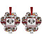 Dog Faces Metal Paw Ornament - Front and Back