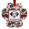 Dog Faces Metal Paw Ornament - Front