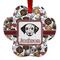 Dog Faces Metal Paw Ornament - Double Sided w/ Name or Text