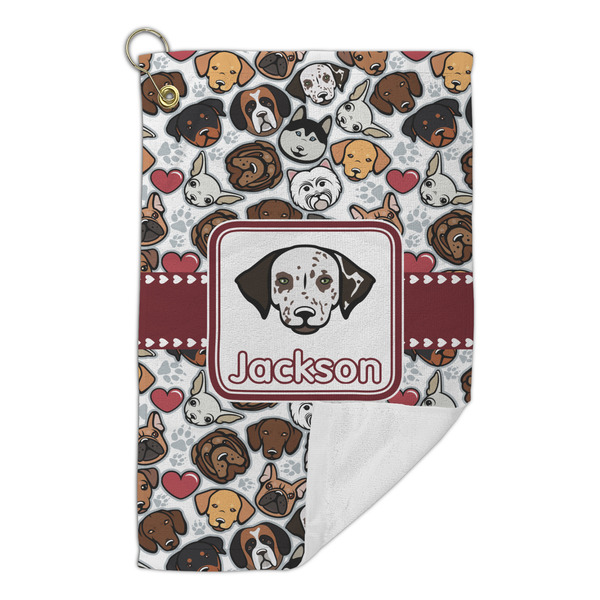 Dog Faces Microfiber Golf Towels Small - FRONT FOLDED