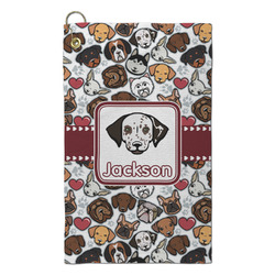 Dog Faces Microfiber Golf Towel - Small (Personalized)