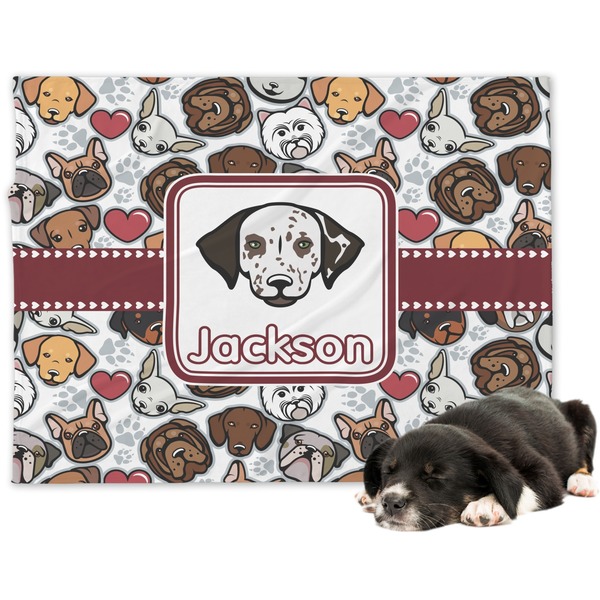 Custom Dog Faces Dog Blanket - Large (Personalized)