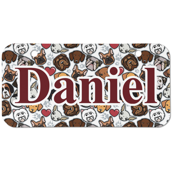 Custom Dog Faces Mini/Bicycle License Plate (2 Holes) (Personalized)