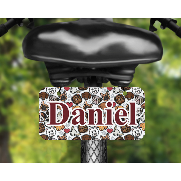 Dog Faces Mini License Plate on Bicycle - LIFESTYLE Two holes