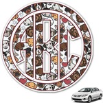 Dog Faces Monogram Car Decal (Personalized)