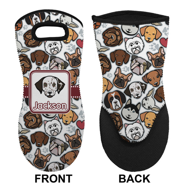 Dog Faces Neoprene Oven Mitt (Front & Back)