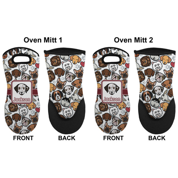 Dog Faces Neoprene Oven Mitt - Set of 2 - Approval