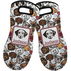 Dog Faces Neoprene Oven Mitts - Set of 2 w/ Name or Text