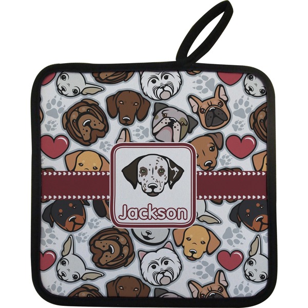Custom Dog Faces Pot Holder w/ Name or Text