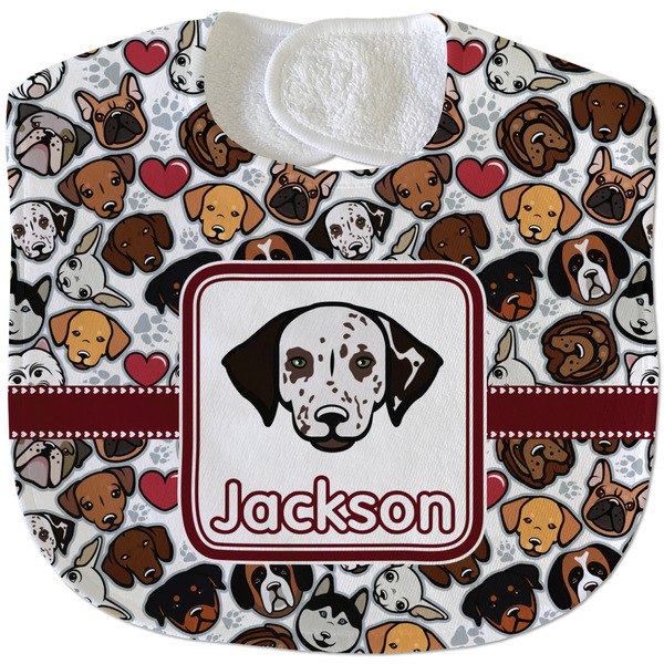 Dog Faces New Baby Bib - Closed and Folded
