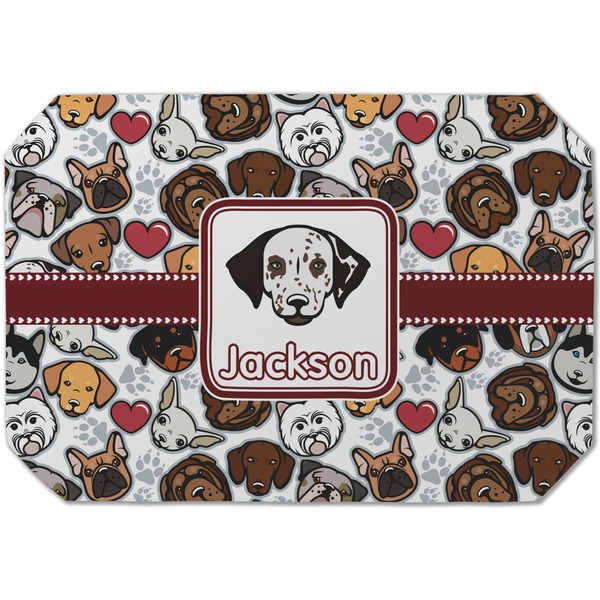 Custom Dog Faces Dining Table Mat - Octagon (Single-Sided) w/ Name or Text
