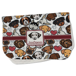Dog Faces Burp Cloth - Fleece w/ Name or Text