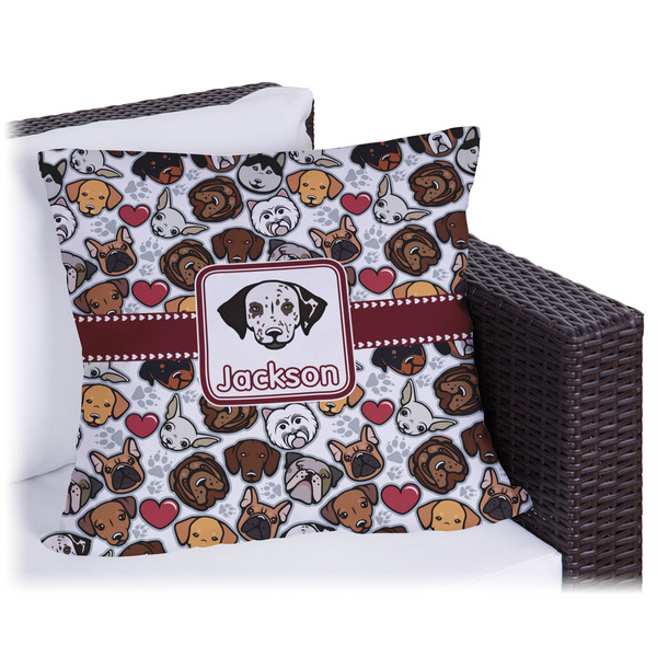 Custom Dog Faces Outdoor Pillow (Personalized)