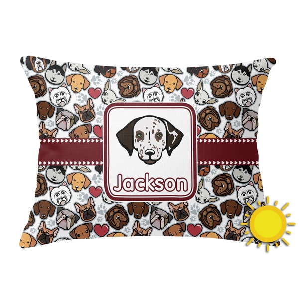 Custom Dog Faces Outdoor Throw Pillow (Rectangular) (Personalized)
