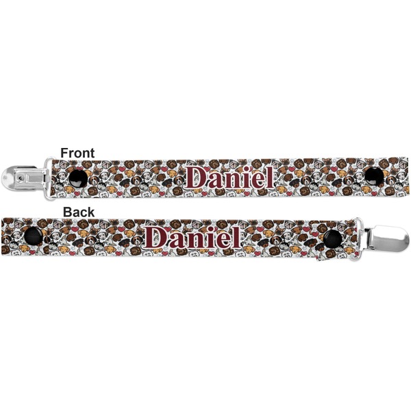 Dog Faces Pacifier Clip - Front and Back