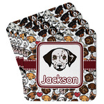 Dog Faces Paper Coasters w/ Name or Text