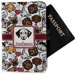 Dog Faces Passport Holder - Fabric (Personalized)