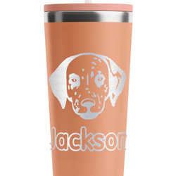 Dog Faces RTIC Everyday Tumbler with Straw - 28oz - Peach - Single-Sided (Personalized)
