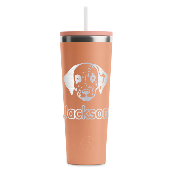 Dog Faces Peach RTIC Everyday Tumbler - 28 oz. - Front