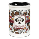 Dog Faces Ceramic Pencil Holders - Black