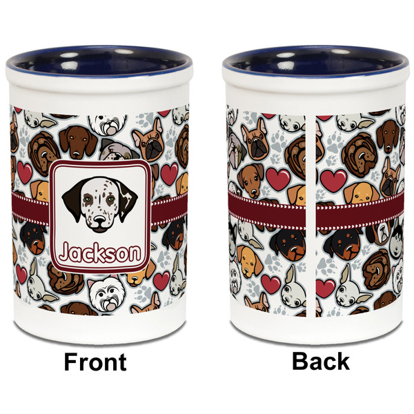 Dog Faces Pencil Holder - Blue - approval