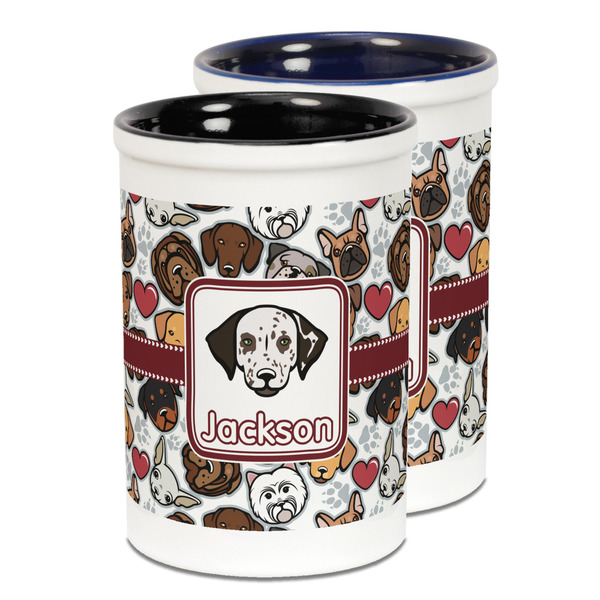 Custom Dog Faces Ceramic Pencil Holder - Large