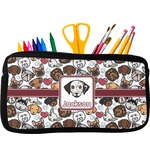 Dog Faces Neoprene Pencil Case - Small w/ Name or Text