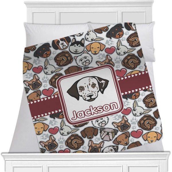 Custom Dog Faces Minky Blanket - Twin / Full - 80"x60" - Double Sided (Personalized)