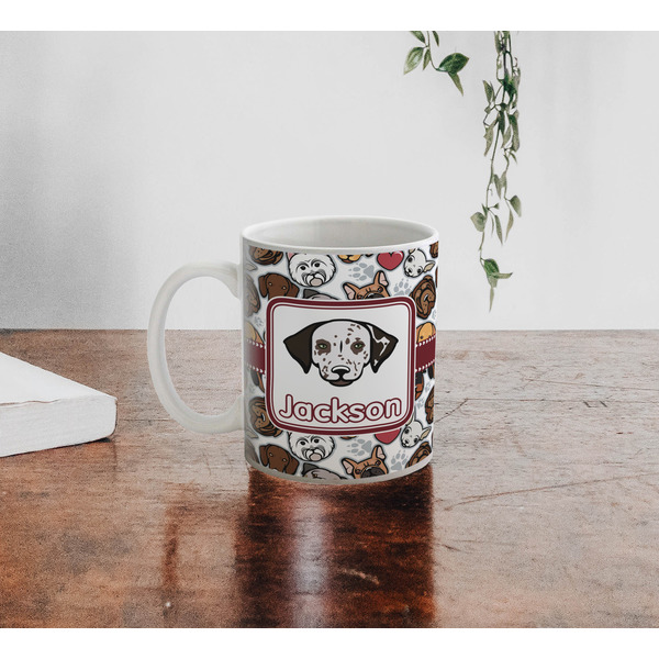 Dog Faces Personalized Coffee Mug - Lifestyle