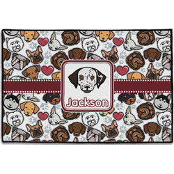 Dog Faces Door Mat - 36"x24" (Personalized)