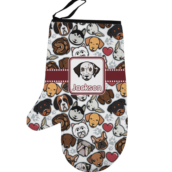 Custom Dog Faces Left Oven Mitt (Personalized)