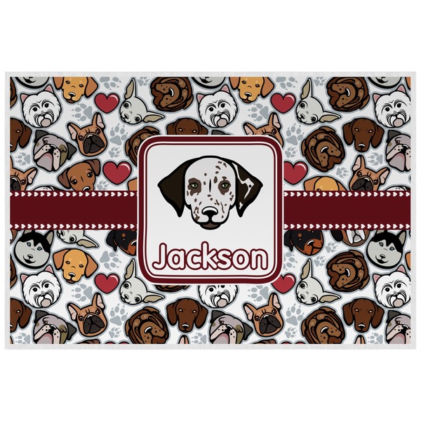 Custom Dog Faces Laminated Placemat w/ Name or Text