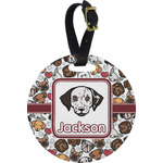 Dog Faces Plastic Luggage Tag - Round (Personalized)